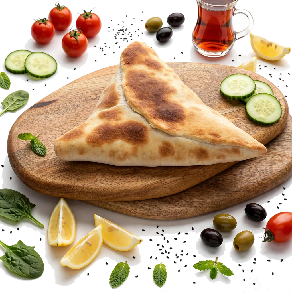 Manakish aux épinards — suggestion de présentation