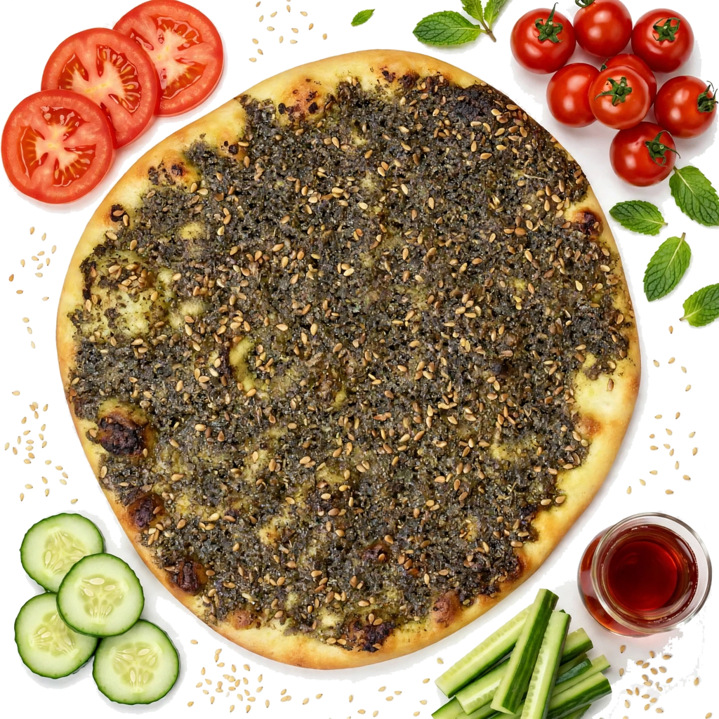 Manakish au zaatar — suggestion de présentation