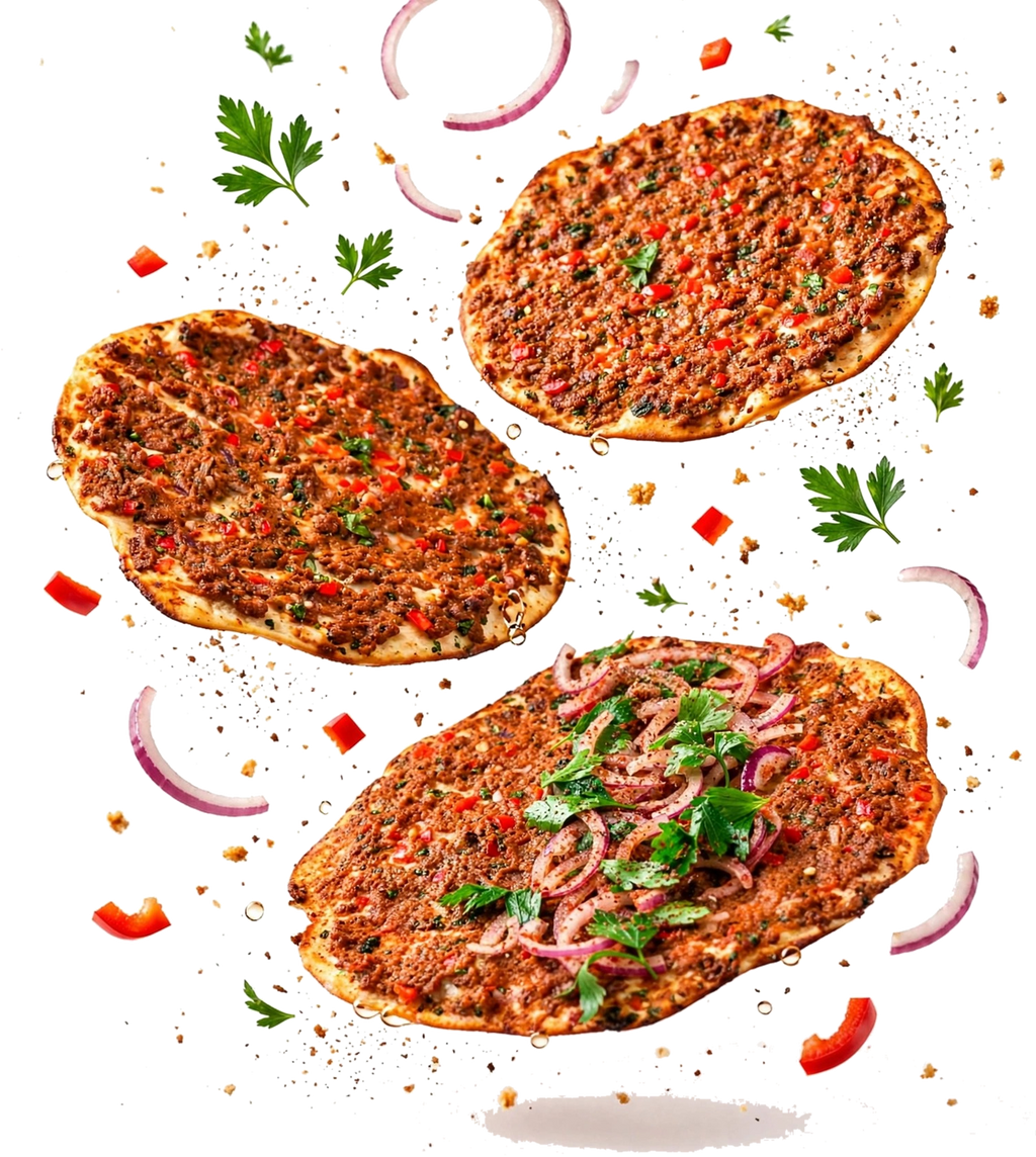Lahmacun rolé légumes — suggestion de présentation